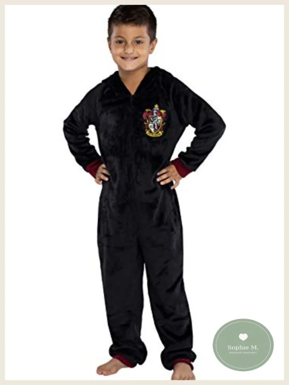 Harry Potter Kids Hooded Fleece One-Piece Pajama Union Suit